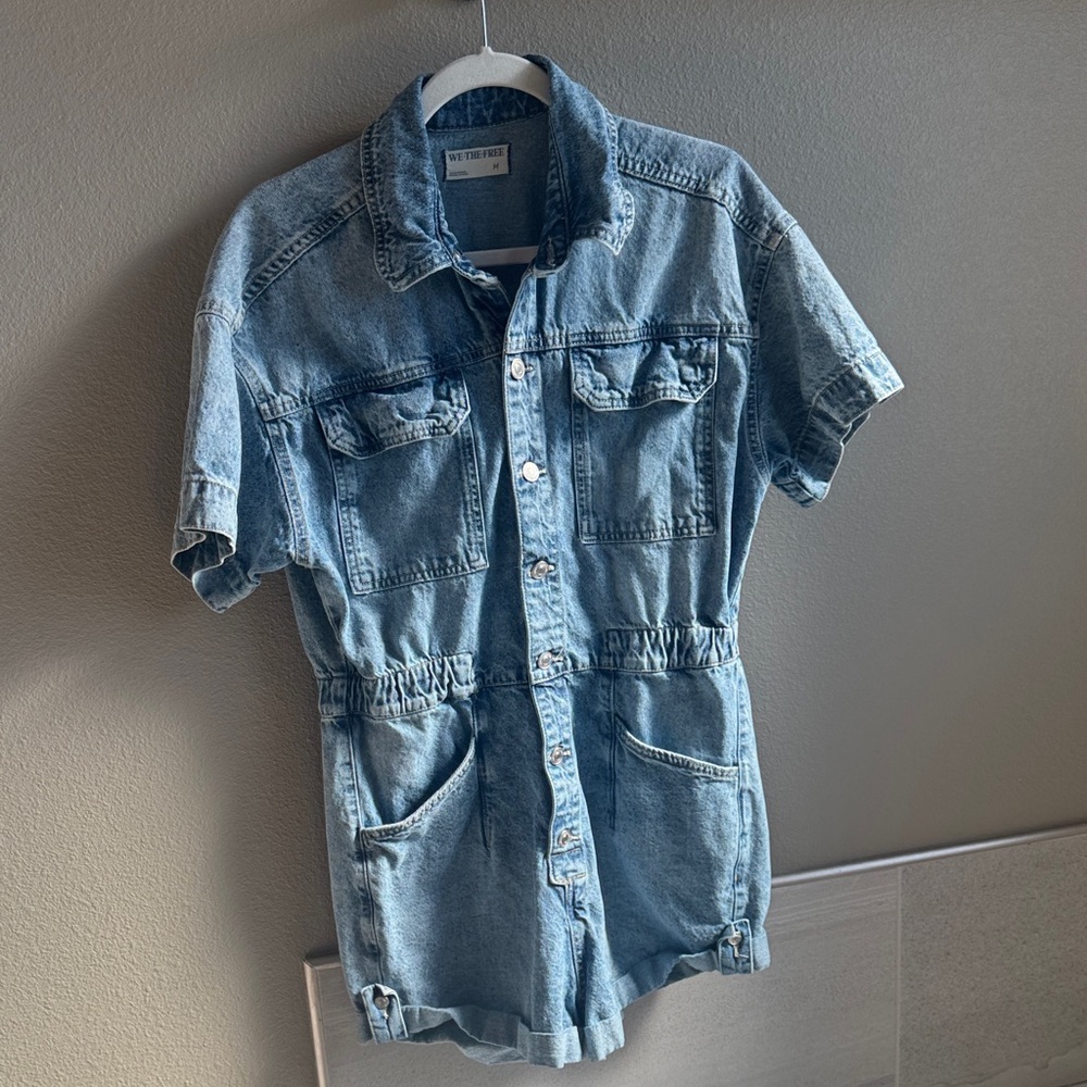 Free People Denim Romper Size M